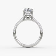 Cushion Cut - Royal Pave Ring - 14 K Gold